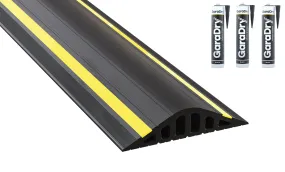 1 ?' High Garage Door Flood Barrier Threshold Kit (18'3') | Flexible PVC | Complete Kit Includes 3 Adhesives| GaraDry