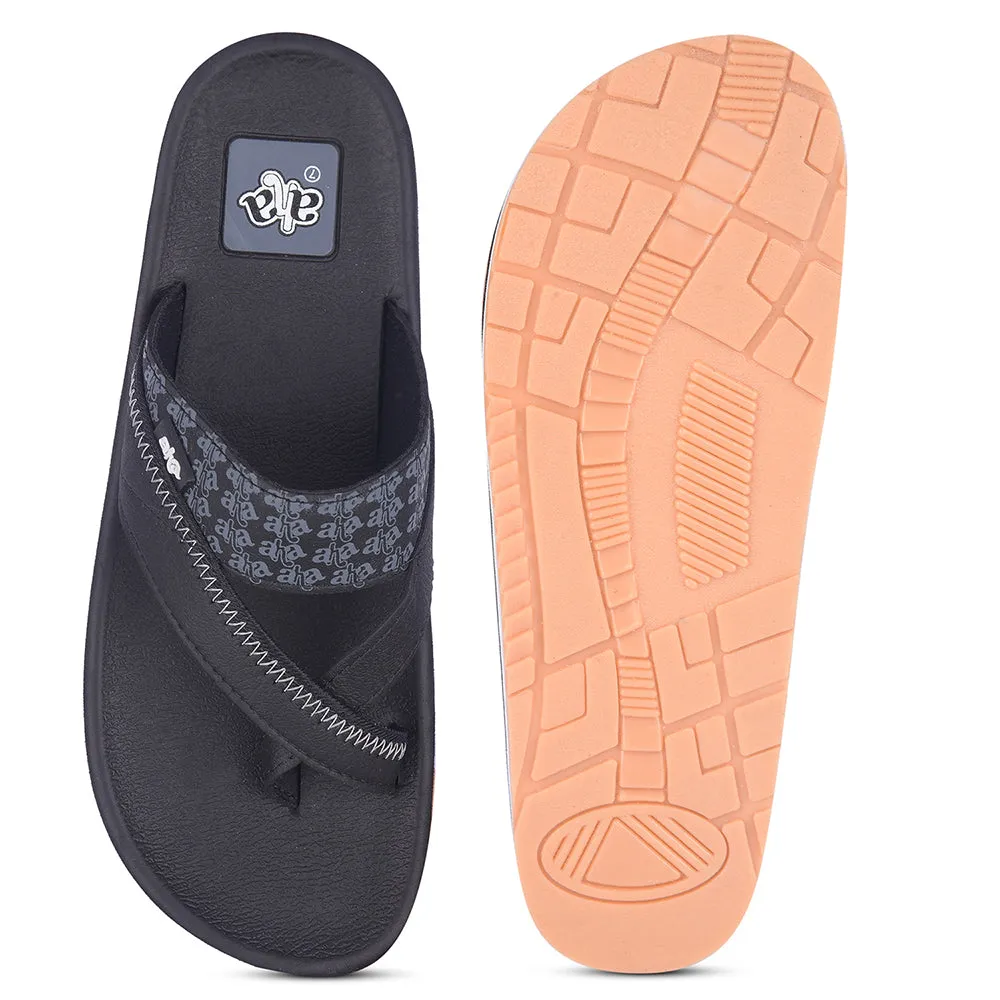 A-HA Casual Black Flip Flop For Men ANCO-02 By Liberty