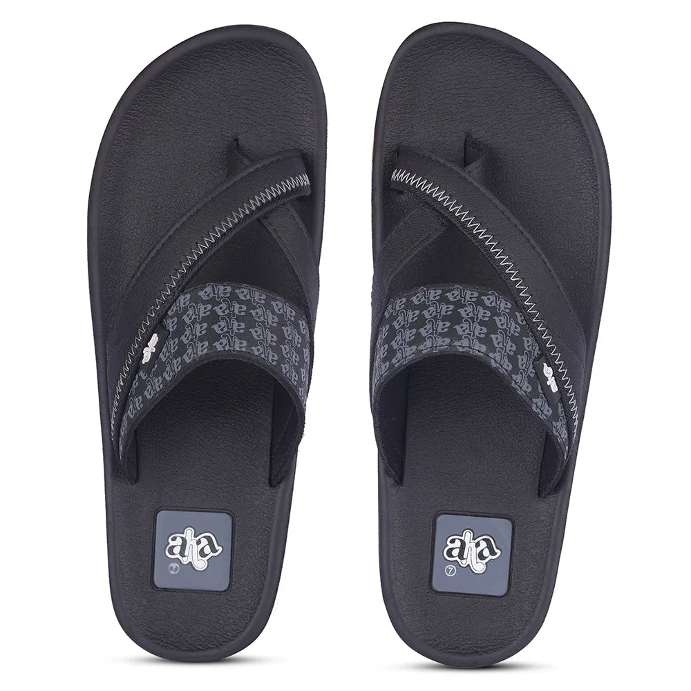 A-HA Casual Black Flip Flop For Men ANCO-02 By Liberty