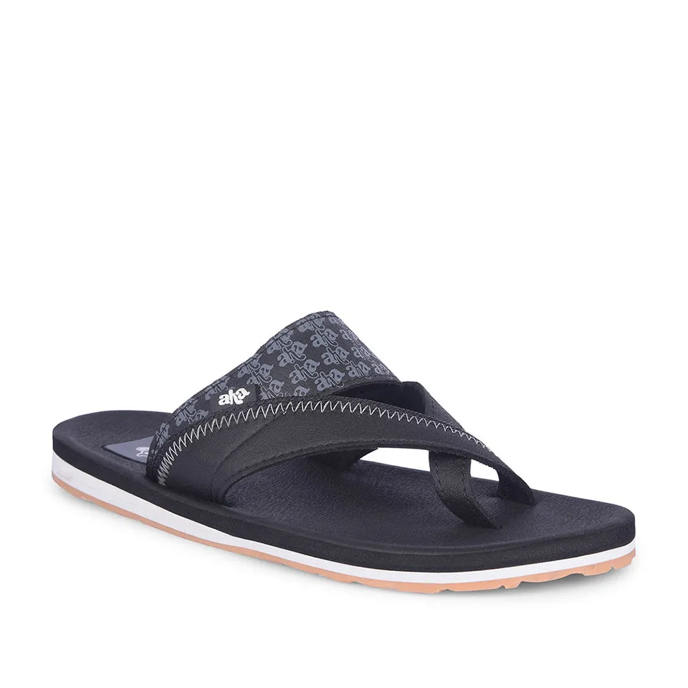 A-HA Casual Black Flip Flop For Men ANCO-02 By Liberty