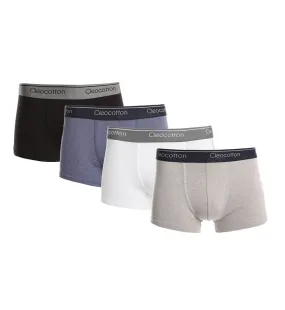 ASSORTED CLEOCOTTON PREMIUM COTTON RICH STRETCH BOXER BRIEF - 4 PK