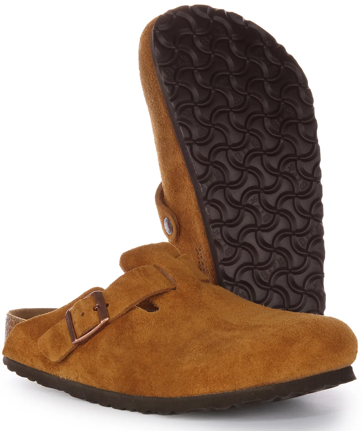 Birkenstock Boston SBF In Mink Suede | Regular Fit