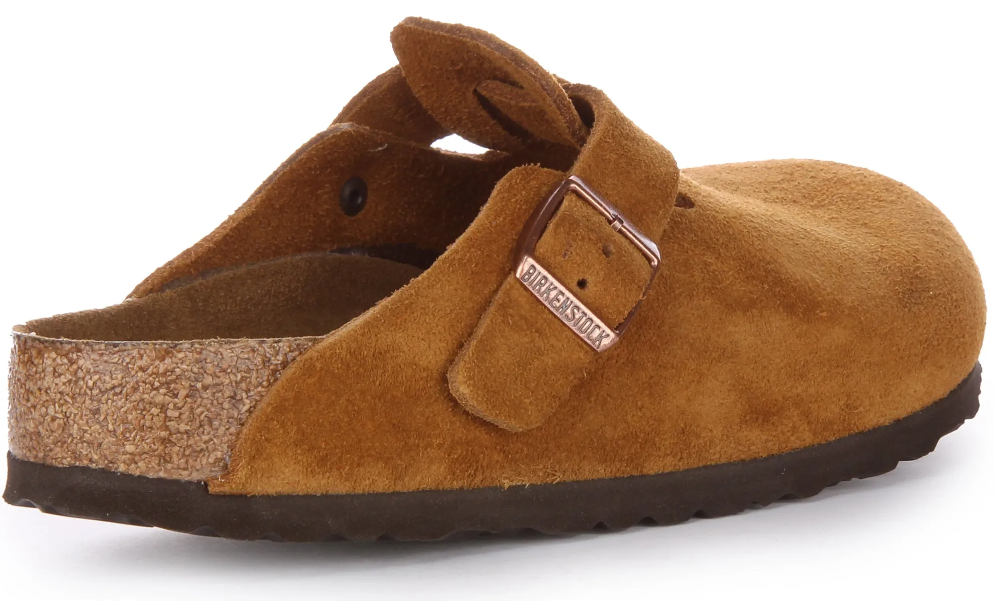 Birkenstock Boston SBF In Mink Suede | Regular Fit