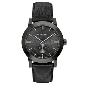 Burberry BU9906 City Black Leather Strap Men's Watch