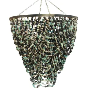 Clay Bead & Grey Seed Mixed Chandelier