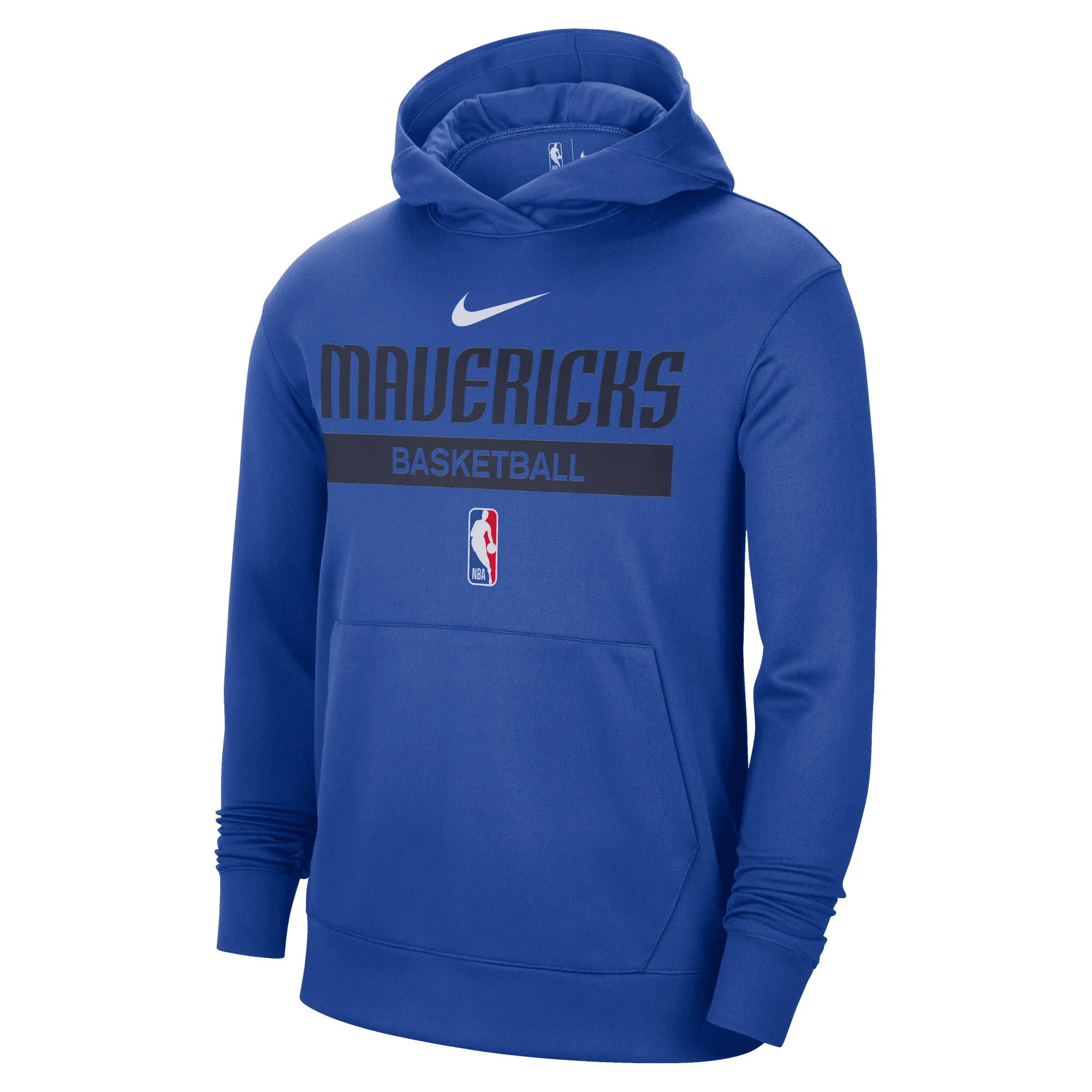 DALLAS MAVERICKS NIKE 2022-23 PRACTICE SPOTLIGHT ROYAL PULLOVER HOODIE