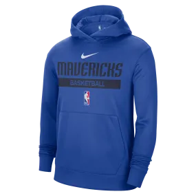 DALLAS MAVERICKS NIKE 2022-23 PRACTICE SPOTLIGHT ROYAL PULLOVER HOODIE