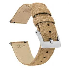 Gear S3 Classic Frontier Sailcloth Quick Release Khaki Tan Watch Band