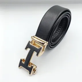 H Pattern Designer Leather Strap Belt For Men's-JonasParamount