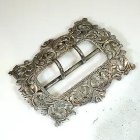 Hand Engraved Sterling Acanthus Leaf Buckle