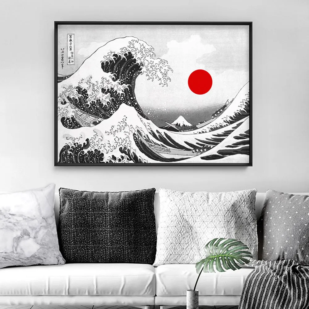 KATSUSHIKA HOKUSAI | The Great Wave off Kanagawa BW - Art Print