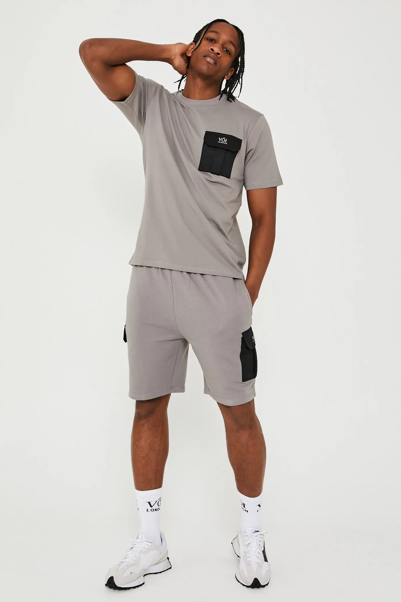 Mell Street T-Shirt & Short Set - Grey