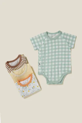 Newborn Cotton Mesh Bodysuit (0-12M)