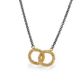 Petite Contrast Interlocking Circles Necklace