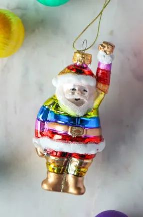 Rainbow Santa Christmas Decoration