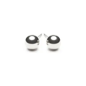 Sterling Silver Medium Ball Stud Earrings