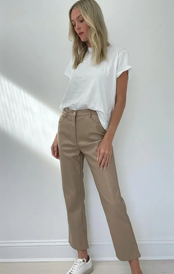 Straight Leg Faux Leather Pant