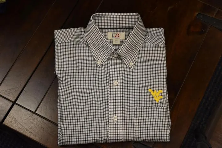 WVU NAVY TATTERSALL WOVEN