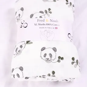 XL Panda print Muslin Swaddle